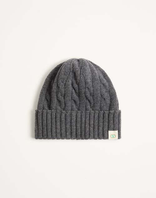 Valentino Garavani - Beanie Valentino In Lana - Grigio Scuro - Uomo - Cappelli E Guanti