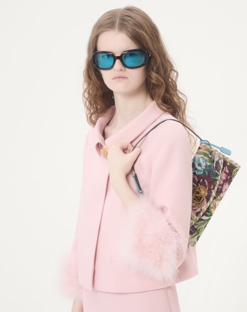 Valentino Garavani - Valentino Garavani Devain Small Shoulder Bag In Voyage Imaginaire Jacquard Fabric - Multicolour - Woman - Shoulder Bags