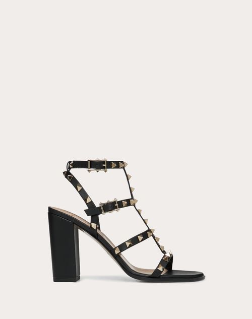 Valentino Garavani - Rockstud Ankle Strap Sandal 90 Mm - Black - Woman - High Heel Sandals