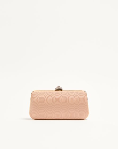 Valentino Garavani - Valentino Garavani Carry Secrets Minaudiere In Moiré Fabric - Pink/crystal - Woman - Clutches