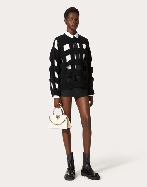 Valentino Garavani - Sac À Main Rockstud En Cuir De Veau - Ivoire - Femme - Sacs À Main