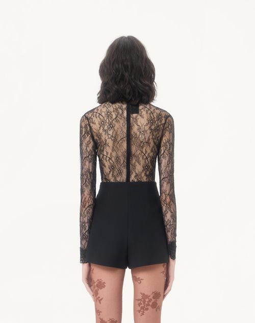 Valentino - Floral Lace Body - Black - Woman - Lingerie