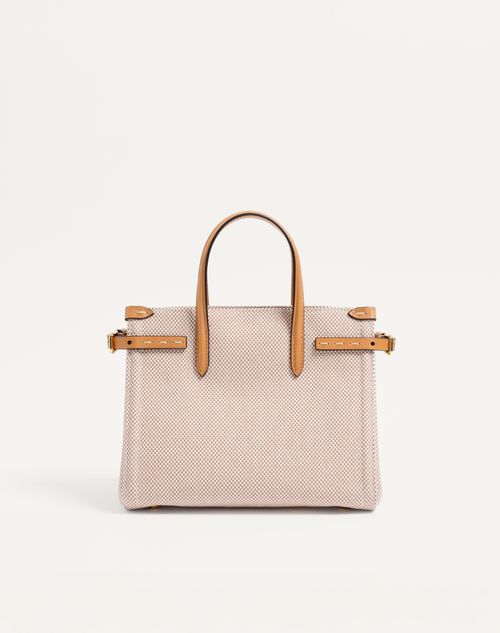Valentino Garavani - Valentino Garavani Antibes Small Shopping Bag In Canvas - Natural - Woman - Totes
