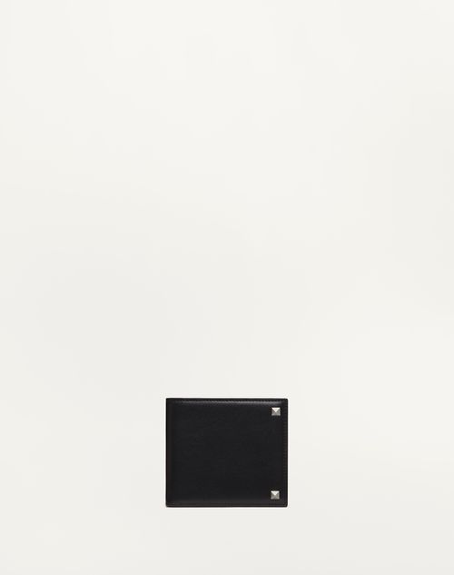 Valentino Garavani - Rockstud Wallet - Black - Man - Wallets And Small Leather Goods