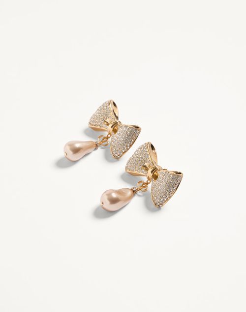 Valentino Garavani - San Fin Metal Earrings With Swarovski® Crystals And Pearls - Gold - Woman - Fashion Jewelry