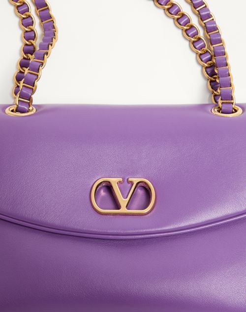 Valentino Garavani - Valentino Garavani Djuna Medium Chain Bag In Nappa Leather - Purple - Woman - Shoulder Bags