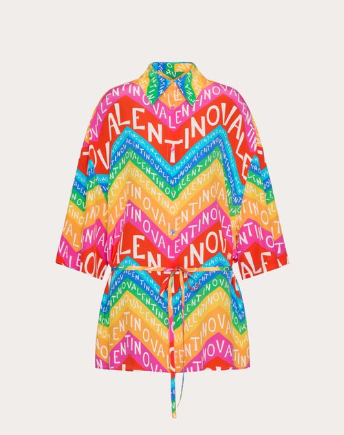 Valentino - Valentino Chevron 24 Crepe De Chine Shirt - Multicolour - Woman - Women Valentino Escape 2024 Collection