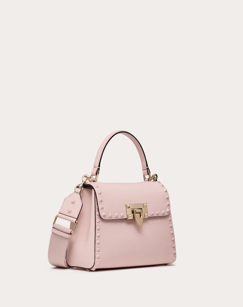 Valentino Garavani - Valentino Garavani Rockstud Small Handbag In Grainy Calfskin - Rose Quartz - Woman - Top Handle Bags