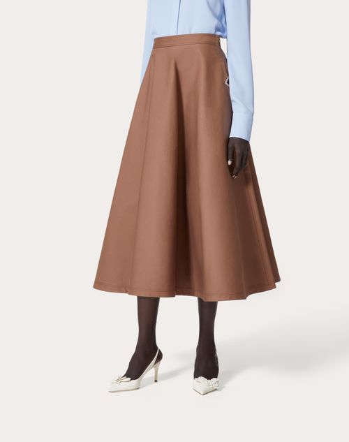 Cotton A-line Midi Skirt