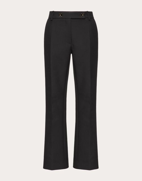 VALENTINO GARAVANI Appliquéd wool and silk-blend crepe pants