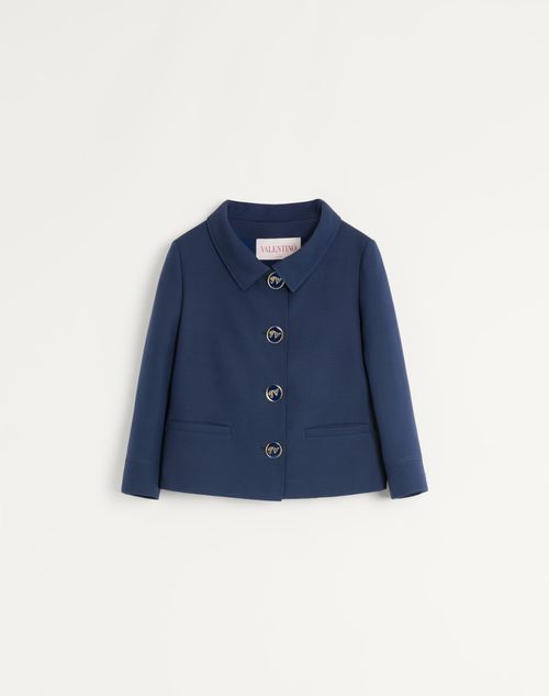 Valentino - Crepe Couture Jacket - Indigo - Woman - Jackets And Blazers