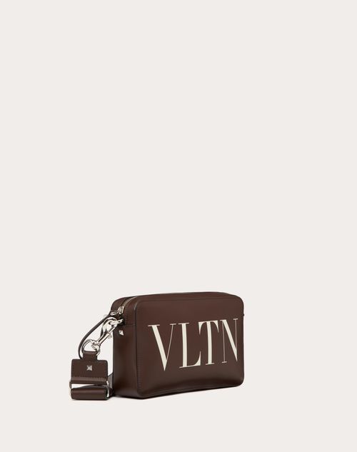 Vltn Leather Crossbody Bag for Man in Fondant/light Ivory Vltn Leather Crossbody Bag for Man in Fondant/light Ivory