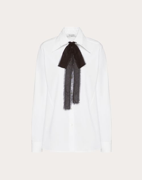 Valentino - Cotton Poplin Shirt - Optic White - Woman - Woman Ready To Wear Sale