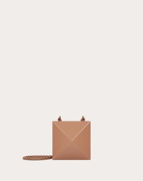 Enamelled Stud Minaudière for Woman in Light Camel | Valentino NL