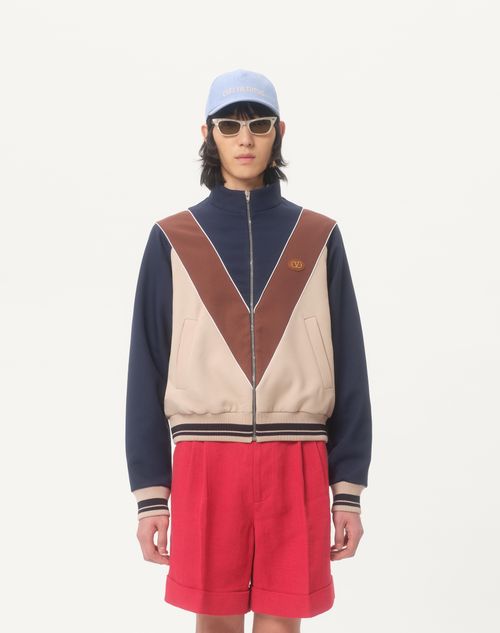 Vロゴパッチ ナイロン ファスナー付きスウェットシャツ for Vロゴパッチ ナイロン ファスナー付きスウェットシャツ for