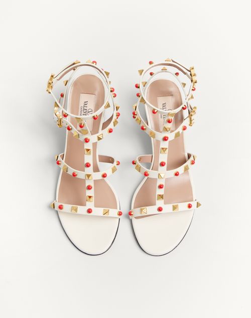 Valentino Garavani - Rockstud Calfskin Sandal With Cabochon Stones 60mm - Ivory - Woman - Sandals