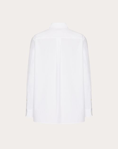 Valentino - Chemise À Manches Longues En Coton Avec Étiquette Couture Maison Valentino - Blanc - Homme - Chemisiers