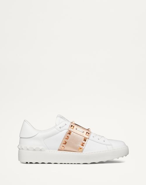 Rockstud Untitled Sneaker In Calfskin Leather With Metallic Rockstud Untitled Sneaker In Calfskin Leather With Metallic