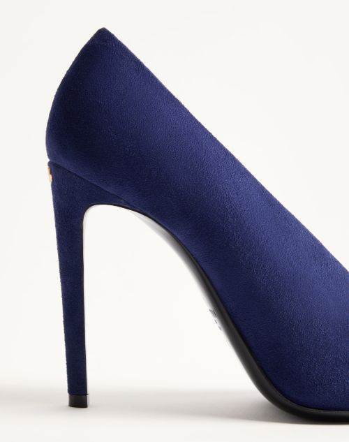 Valentino Garavani - Open Toe Révélé Suede Pumps 105mm - Indigo - Woman - Pumps And Slingbacks