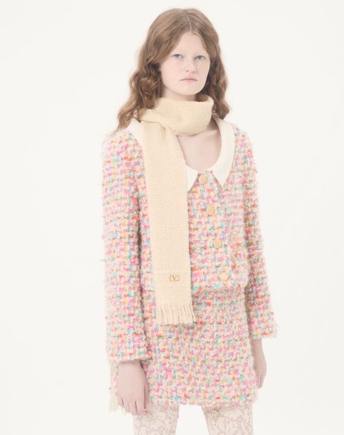 Valentino Garavani - Vlogo Signature Scarf In Wool, Cashmere And Silk - Butter/gold - Woman - Soft Accessories