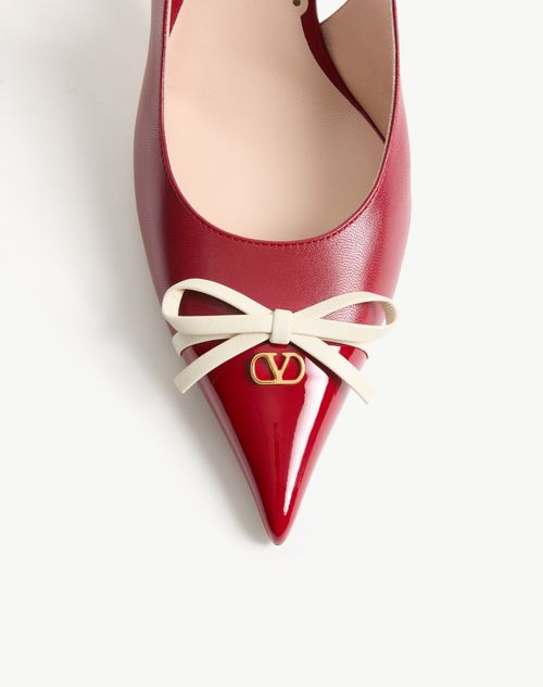 Valentino Garavani - Bepointy Slingback Pump In Patent Leather And Kidskin 80mm - Red/ivory - Woman - Pumps