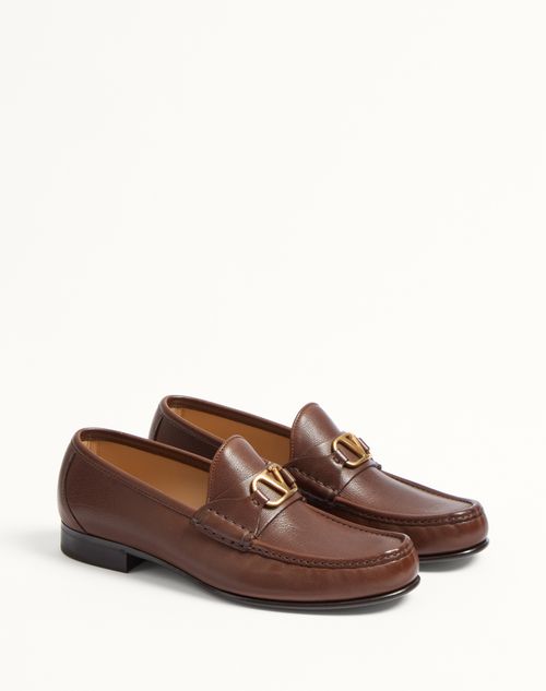 Vlogo Signature Buffalo Loafer for Man in Bark Brown Vlogo Signature Buffalo Loafer for Man in Bark Brown