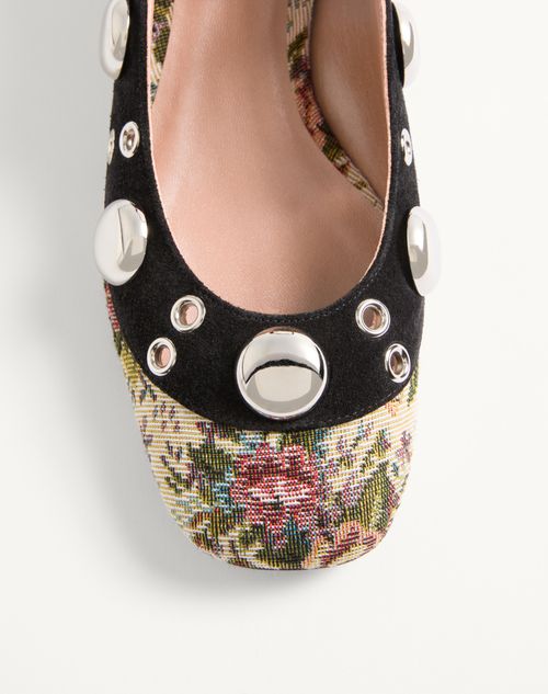 Valentino Garavani - Mary-jane Nellcôte Pumps In Papier Floral Jacquard Fabric 30mm - Multicolour - Woman - Ballerinas