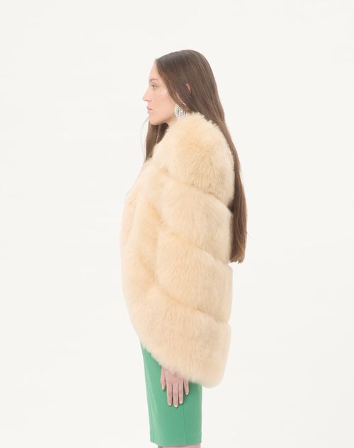Valentino - Goat Cashmere Cape - Champagne - Woman - Coats And Outerwear