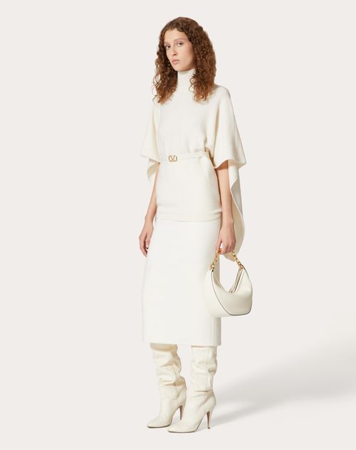 Valentino - Compact Drap Midi Skirt - Ivory - Woman - Ready To Wear