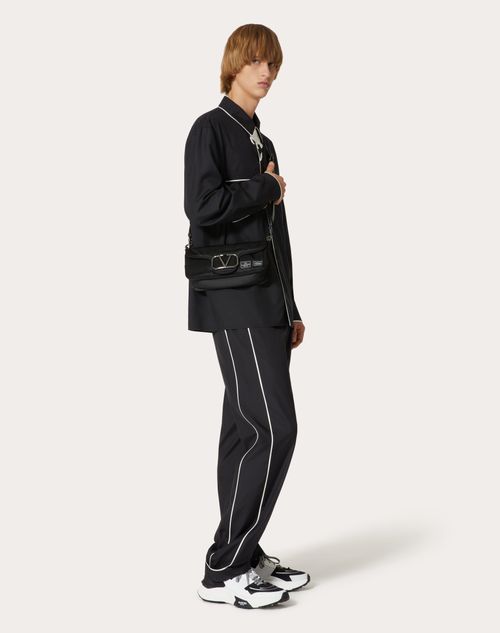 Valentino - Silk Poplin Pyjama Shirt With Flower Embroidery - Black - Man - Man Ready To Wear Sale