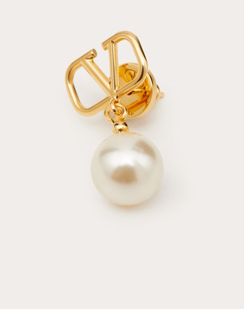 Valentino Garavani - Vlogo Signature Earrings With Swarovski® Pearls - Gold - Woman - Jewelry