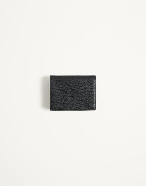 Valentino Garavani - Cherryfic Wallet In Grainy Calfskin - Black - Woman - Wallets And Small Leather Goods