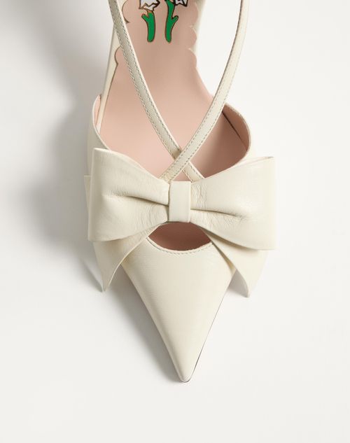 Valentino Garavani - Bowow Slingback Pumps In Kidskin 85mm - Ivory - Woman - Pumps
