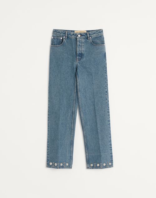 Valentino - カボション デニム パンツ - ブルー - メンズ - デニム