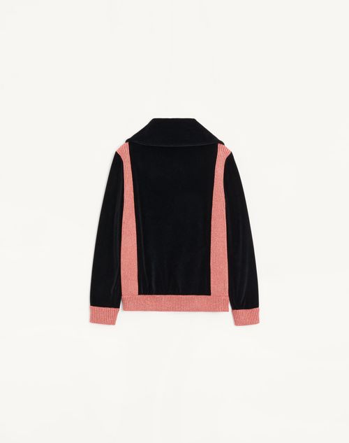 Valentino - Jersey Sweatshirt - Black/pink - Woman - T-shirts And Sweatshirts