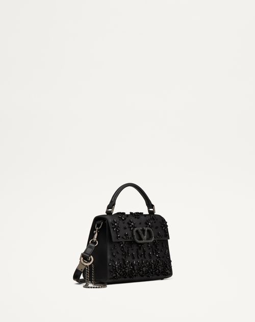Valentino Garavani - Borsa A Mano Mini Valentino Garavani Vsling Ricamata - Nero - Donna - Valentino Garavani Vsling