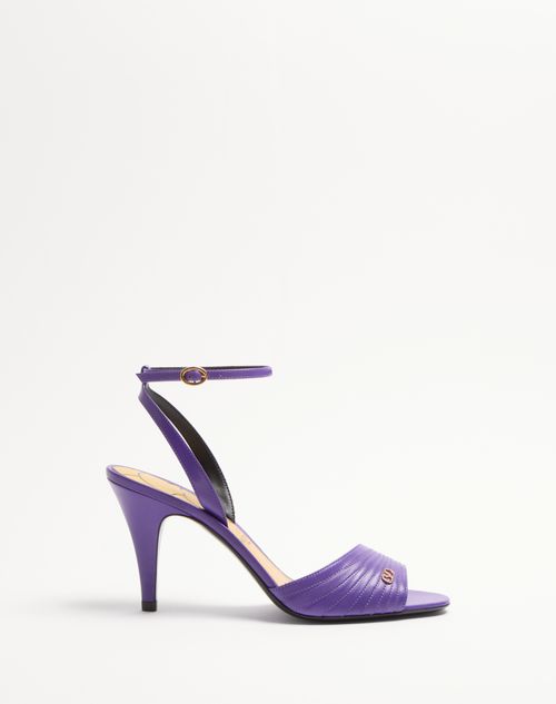 Valentino Garavani - Sandalia Ladycrush De Cabritilla Con Taco De 85 mm - Electric Violet - Mujer - Calzado