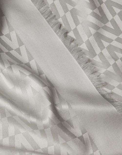 Shiny Optical Valentino Jacquard Shawl In Silk And Wool