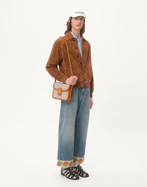 Valentino - Linen Shirt With Vlogo Embroidery - White/light Blue - Man - Man Ready To Wear Sale