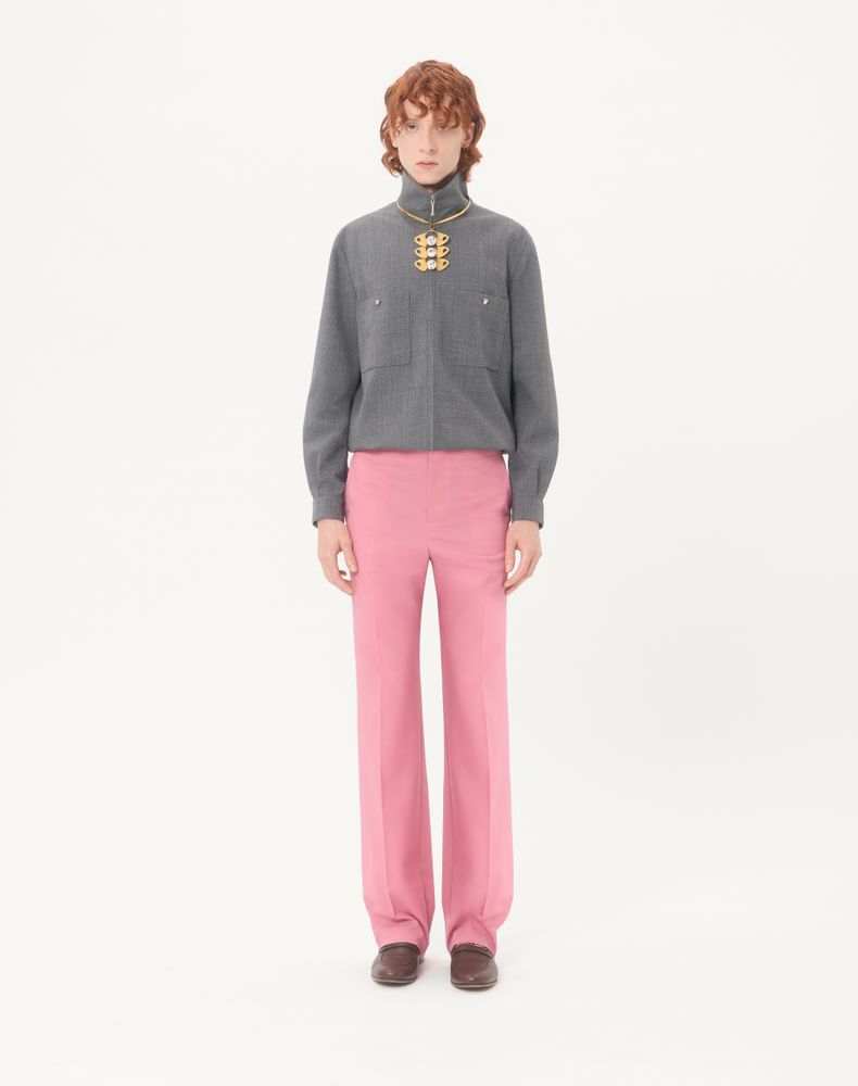 Valentino Shirt Jacket In Mouliné Wool Man Black/Grey 46