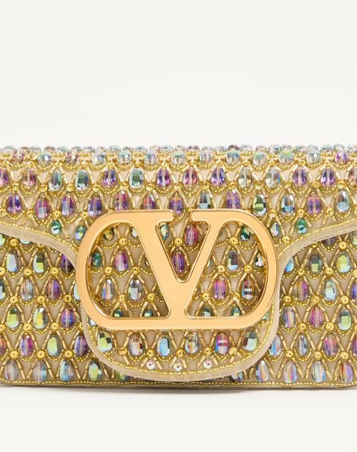 Valentino Garavani - Valentino Garavani Locò Small Embroidered Shoulder Bag - Green - Woman - Shoulder Bags