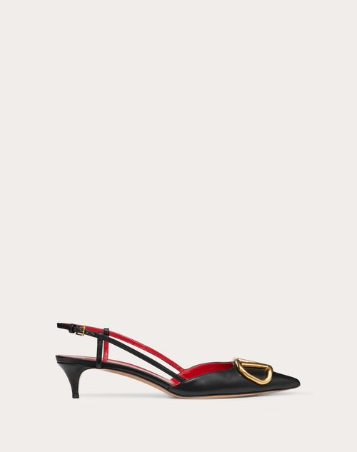 Vlogo Signature Calfskin Slingback Pump 40mm for Woman in Black