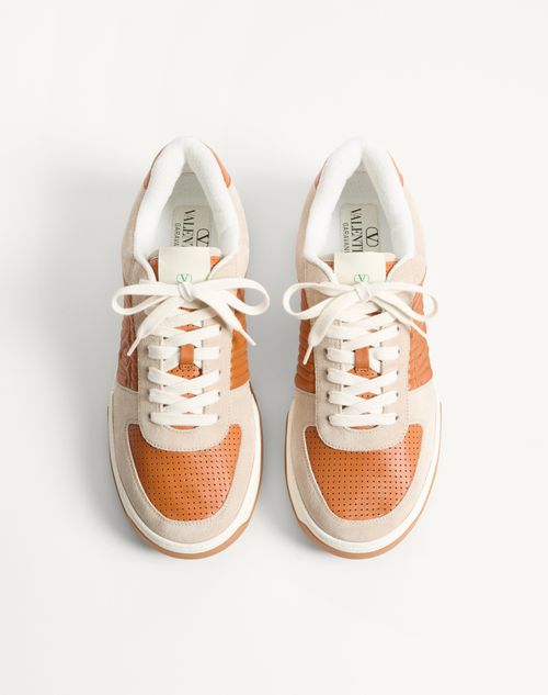 Valentino Garavani - Sparry Sneaker In Split Leather And Nappa - Beige - Man - Sneakers