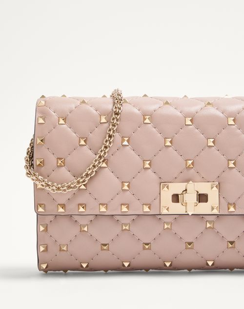 Valentino Garavani - Rockstud Spike Nappa Leather Crossbody Clutch Bag - Poudre - Woman - Clutches