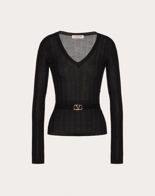 Valentino - Wool Jumper - Black - Woman - Knitwear