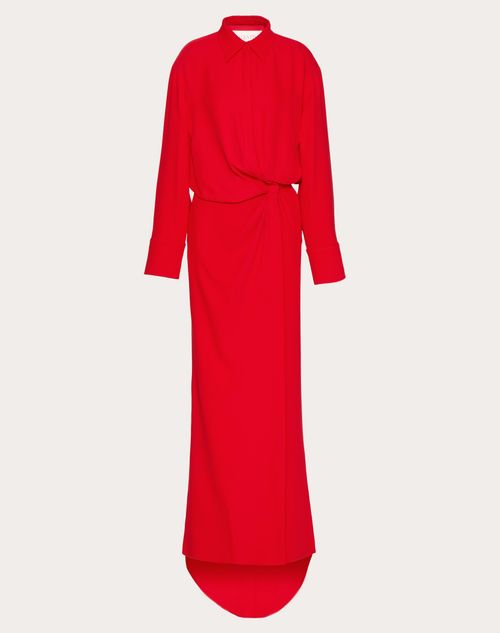 Valentino - Langes Kleid Aus Cady Couture - Rot - Frau - Kleidung