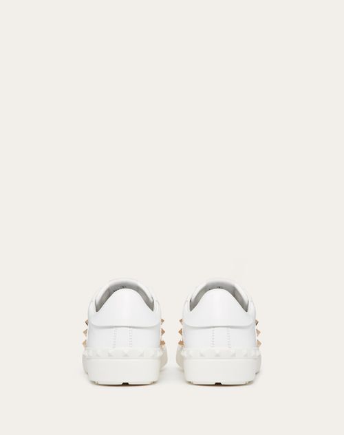 Calfskin Rockstud Untitled Sneaker for Man in White Calfskin Rockstud Untitled Sneaker for Man in White
