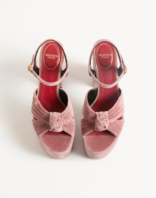 Valentino Garavani - Crasher Velvet Platform Sandal 125mm - Lip - Woman - Sandals