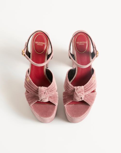 Valentino Garavani - Crasher Velvet Platform Sandal 125mm - Lip - Woman - Sandals
