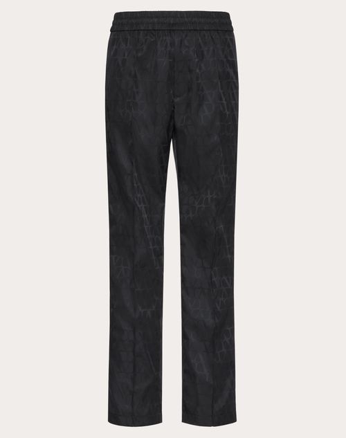 Valentino - Nylon Pants With Toile Iconographe Pattern - Black - Man - Shelf - Mrtw - Pre Ss24 Toile